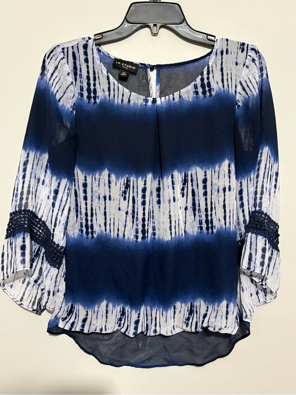 Navy Tie-Dye Blouse